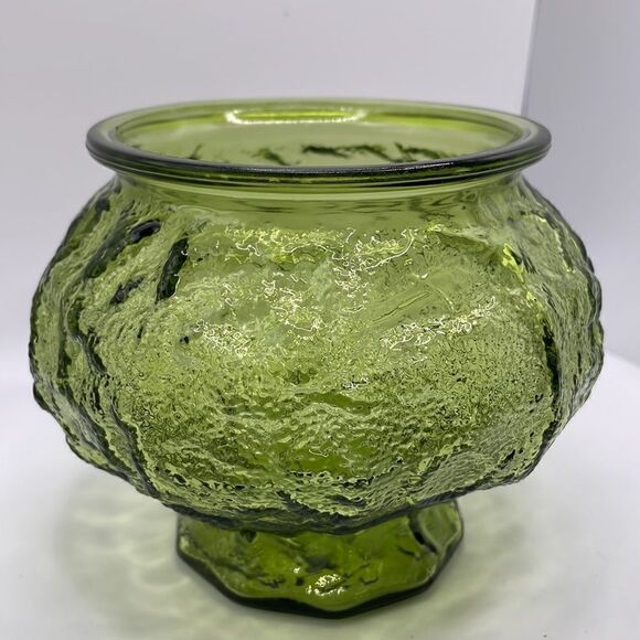 Vintage 1970’s E.O. Brody Co. Green Glass Candy Dish - Picture 2 of 11